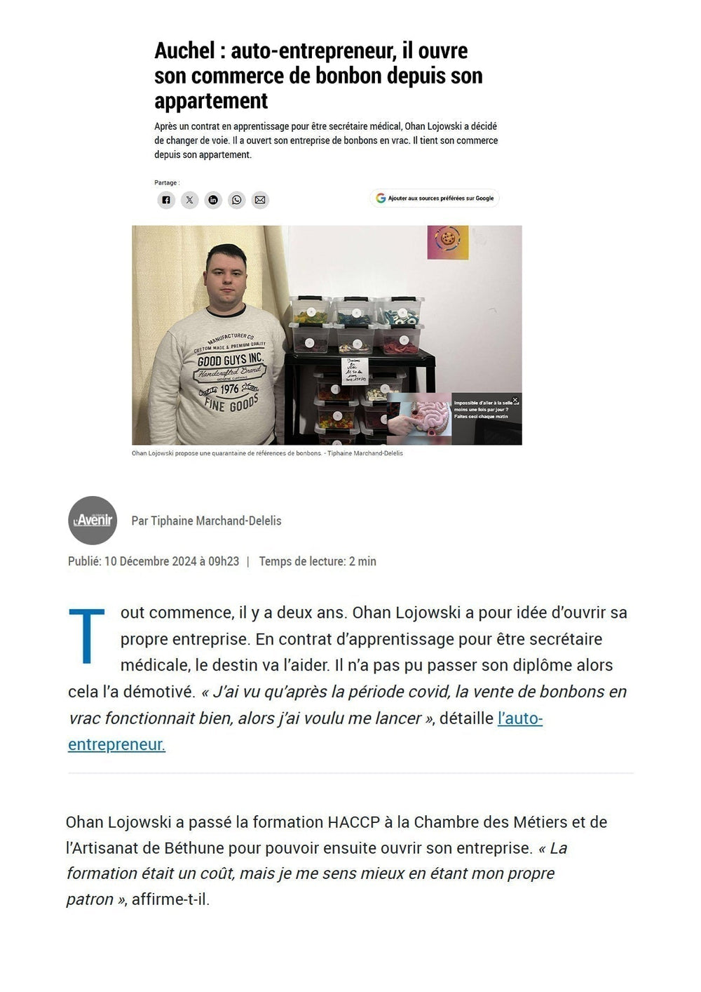 Quand la presse racontait les débuts des Gourmandises d’Ohan