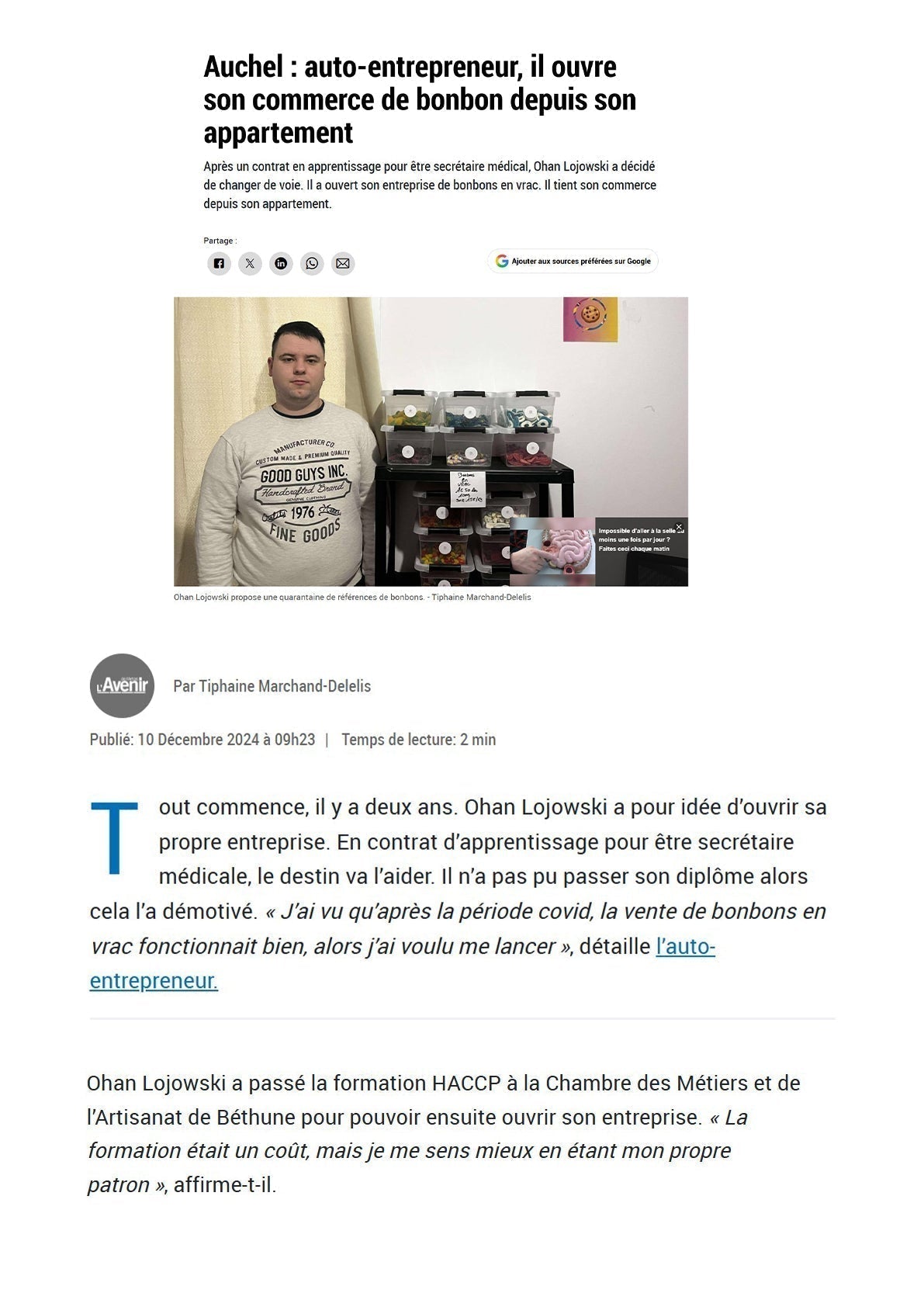 Quand la presse racontait les débuts des Gourmandises d’Ohan